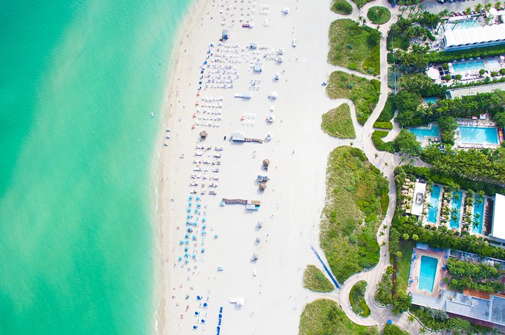 Aerial view of South Beach, Miami