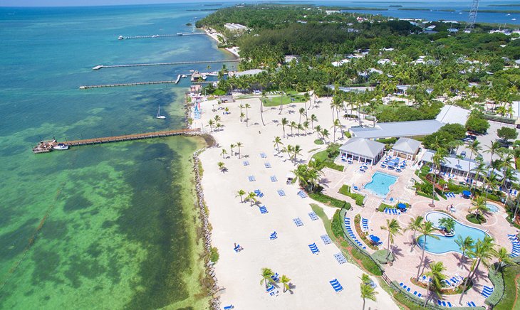 Aerial view of resorts in Islamorada