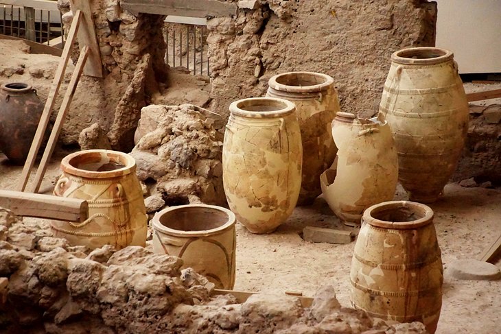 Archaeological artifacts at Akrotiri