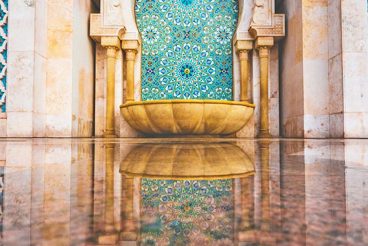 Beautiful mosaic fountain in Casablanca