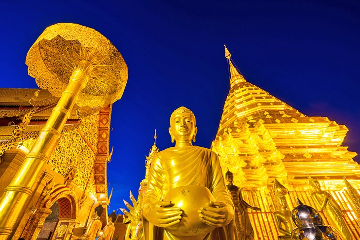 Dusk at Wat Phra That Doi Suthep Temple in Chiang Mai