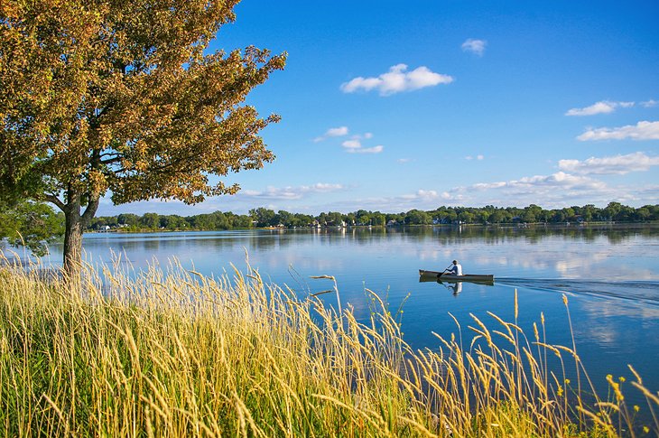 Canoeing on Lake Monona