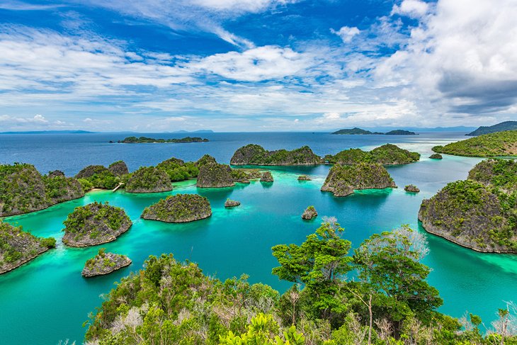 View of the Pianemo Islands from the clifftop lookout