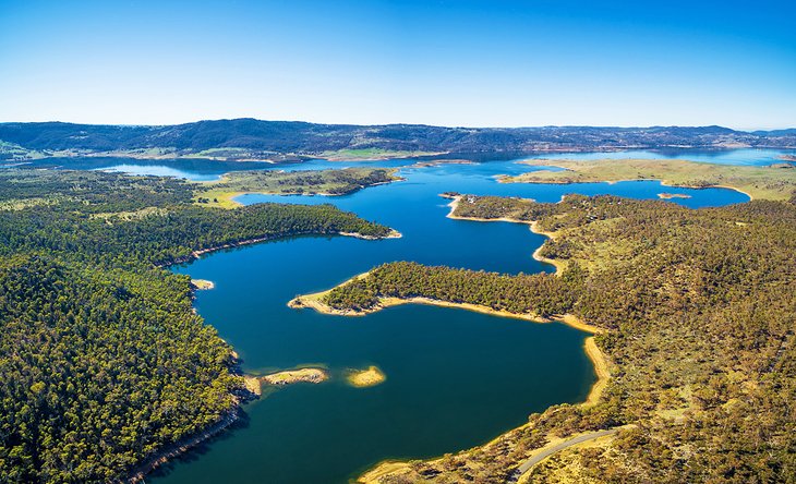 Aerial view of Lake Jindabyne