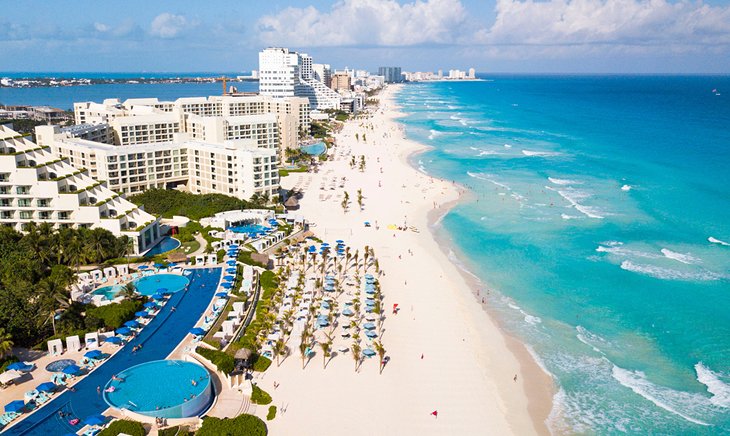 Aerial view of Cancun