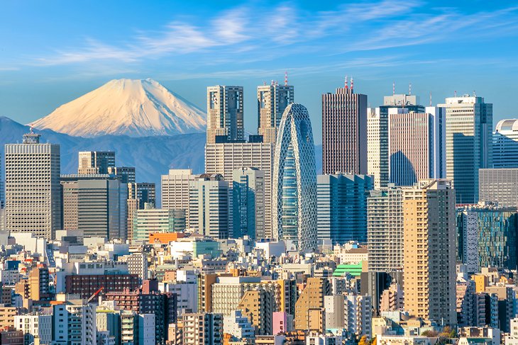 Tokyo with Mt. Fuji in the distance