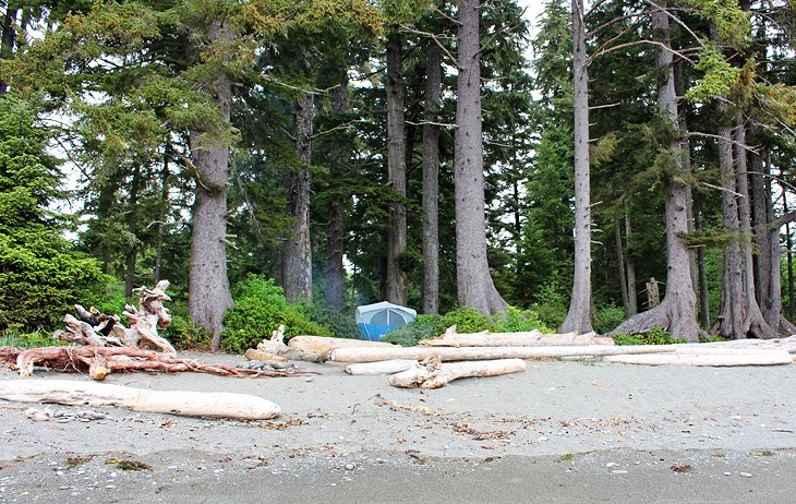 Camping on the Juan de Fuca Trail near Port Renfrew