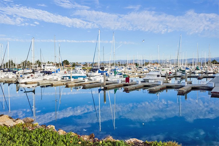 Boats in the harbor in Oxnard