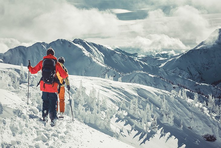 Ski touring at Revelstoke