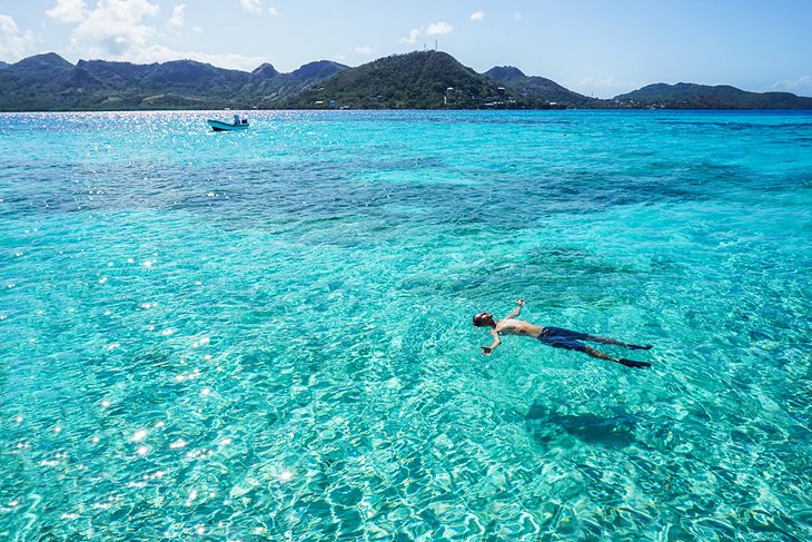 Floating on the ocean at Isla Providencia