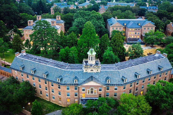 Aerial view of Colonial Williamsburg