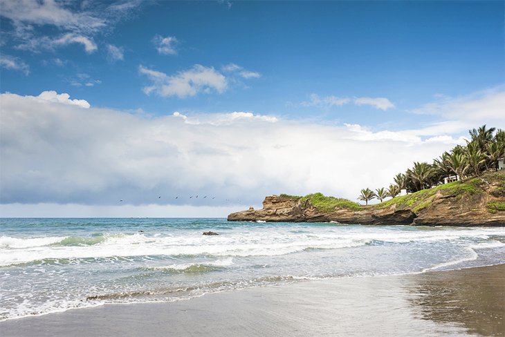 Small fishing village of Mompiche is located in the northern Ecuadorian Pacific coastline