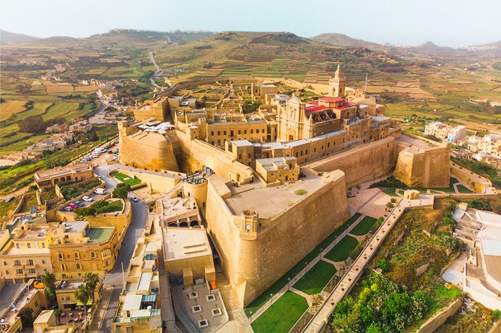 The walled city of Victoria on the island of Gozo