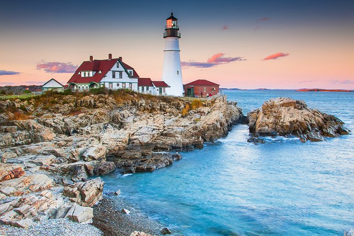 Portland Head Light at dusk