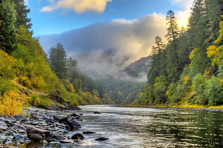 The Rogue River in the fall