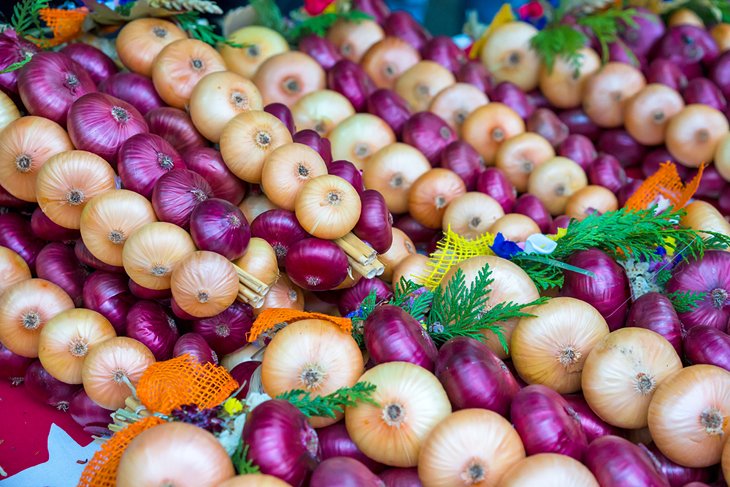 Onions for sale at the Onion Market