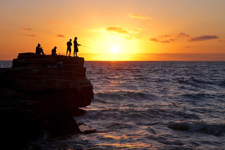 Sunrise fishing at Gantheaume Point