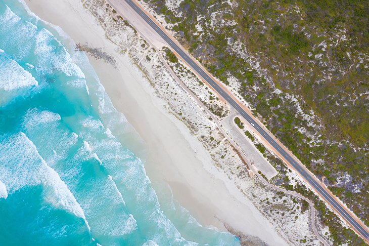 Aerial view of the Great Ocean Drive in Esperance