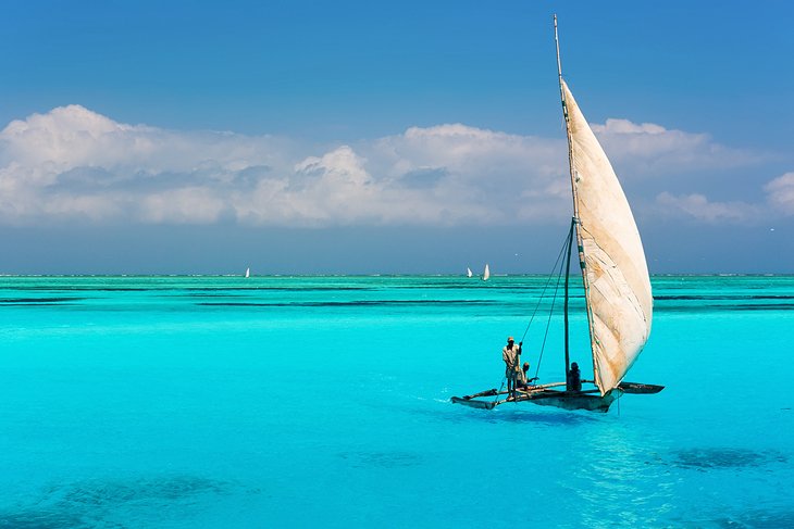 A dhow sailboat in Zanzibar