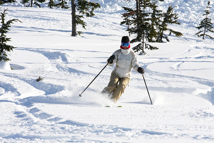 Skiing in powder