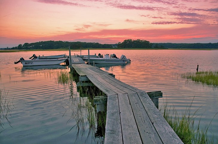 Sunset by the water in Niantic