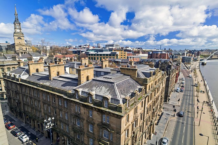 Aerial view of the historic Quayside district