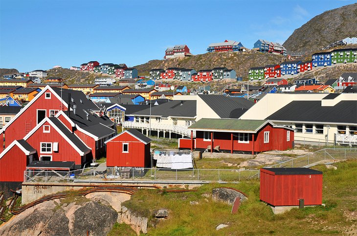 Colorful houses in Qaqortoq, Greenland