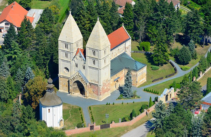 Aerial view of St. George's Church, Ják