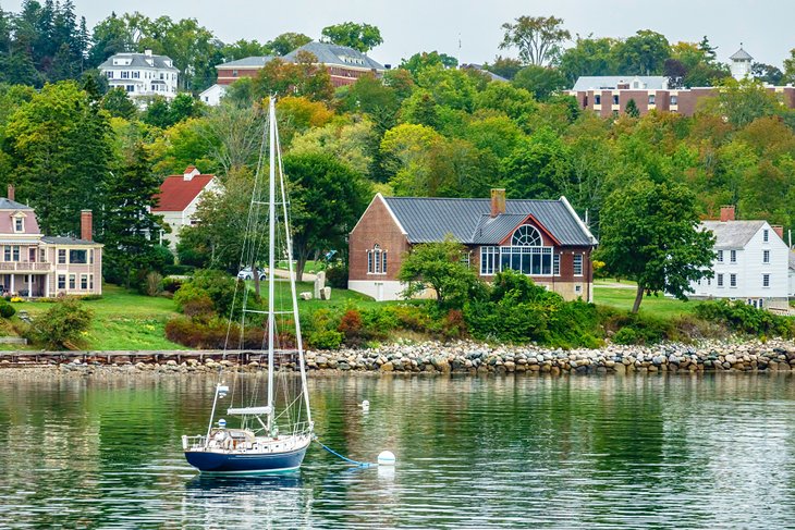 Sailboat off the shore of Castine, Maine