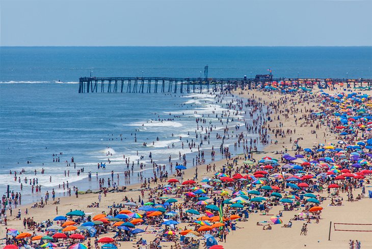 Summer beach in Ocean City, Maryland