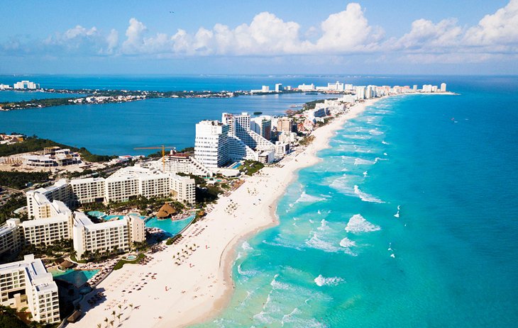 Aerial view of Cancun