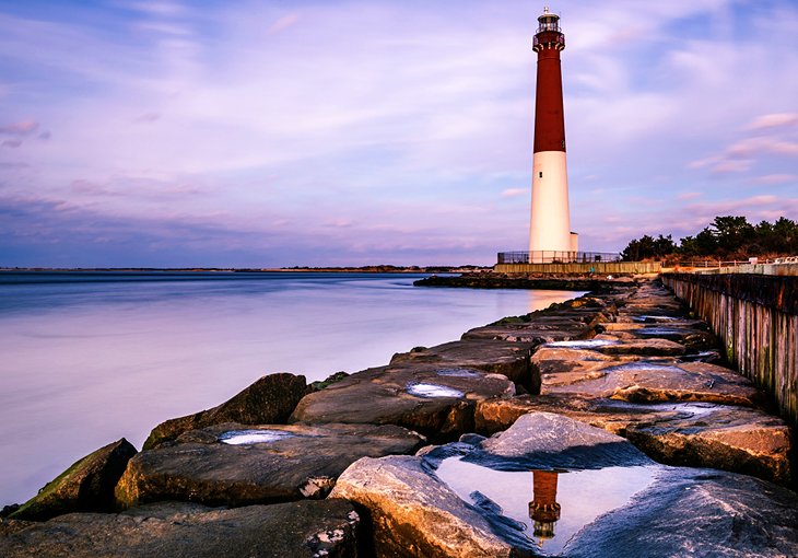 Barnegat Lighthouse at dusk