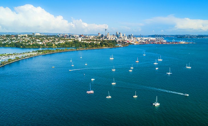 Aerial view of Waitemata Harbour