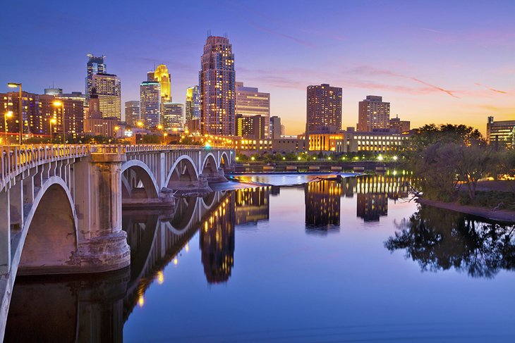 Downtown Minneapolis at dusk