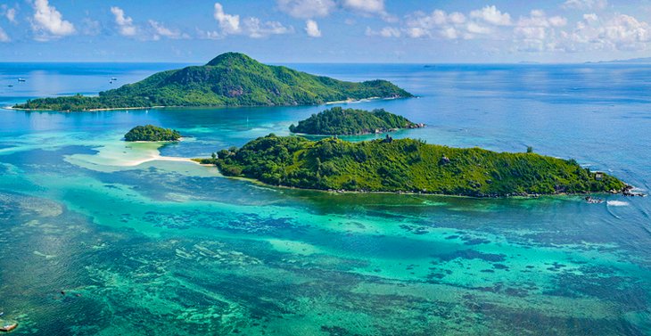 Aerial view of Sainte Anne Marine National Park