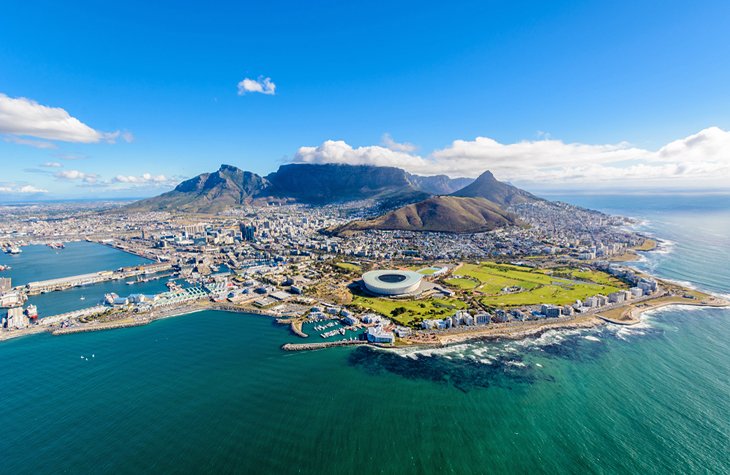 Aerial view of Cape Town