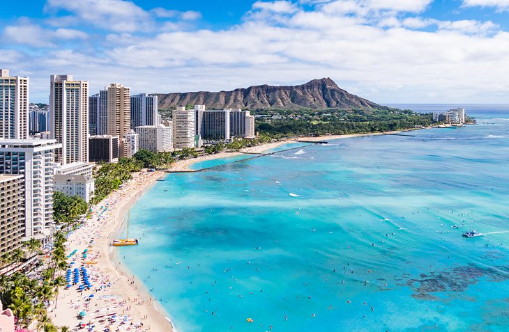 Waikiki Beach and Diamond Head