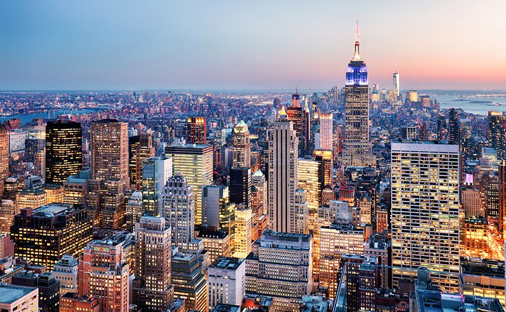 New York City at dusk