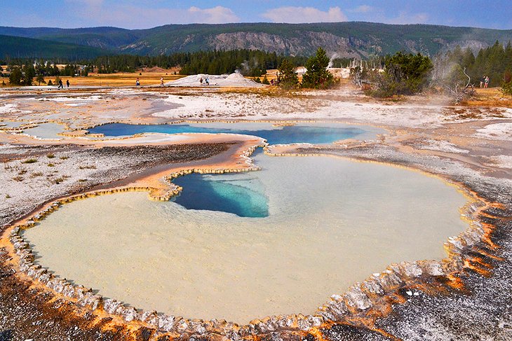 Geyser in Upper Geyser Basin of Yellowstone National Park: