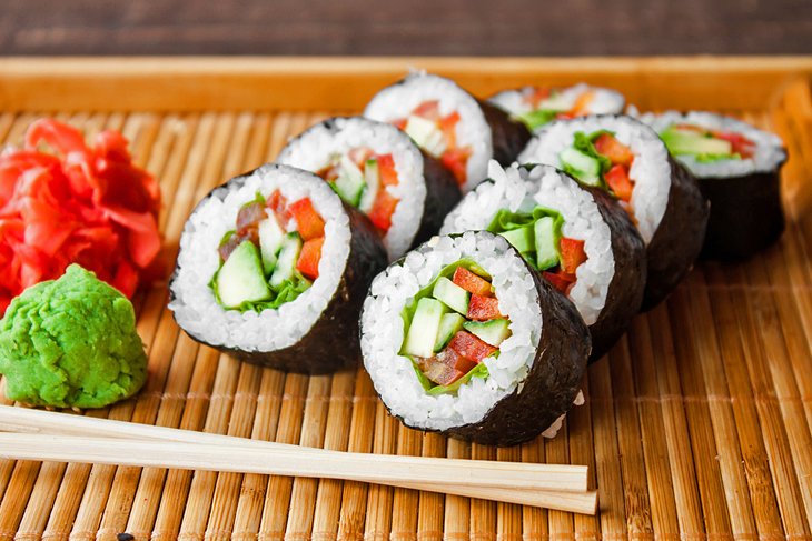 Vegan sushi rolls