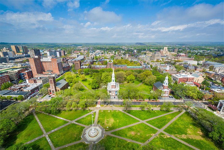 Aerial of New Haven Green