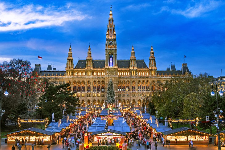 Vienna Christmas market in front of the Rathaus