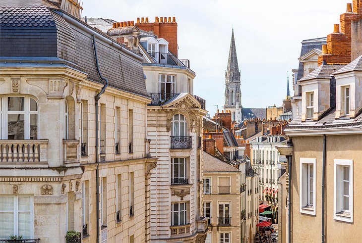 View of the historic center of Nantes