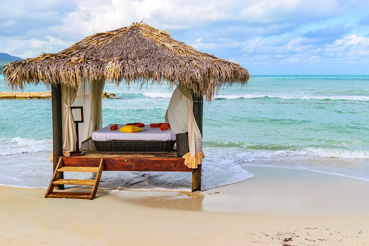 Beach massage hut in Montego Bay