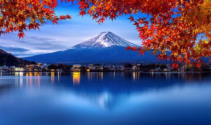 Mount Fuji reflected in Lake Kawaguchiko