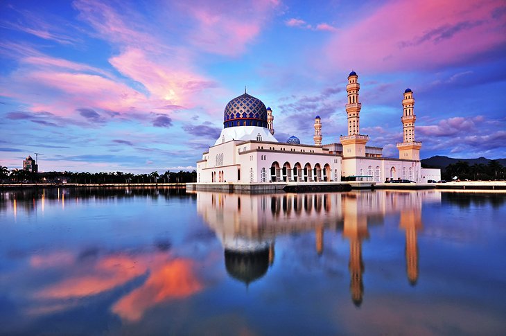 Kota Kinabalu City Mosque at sunset