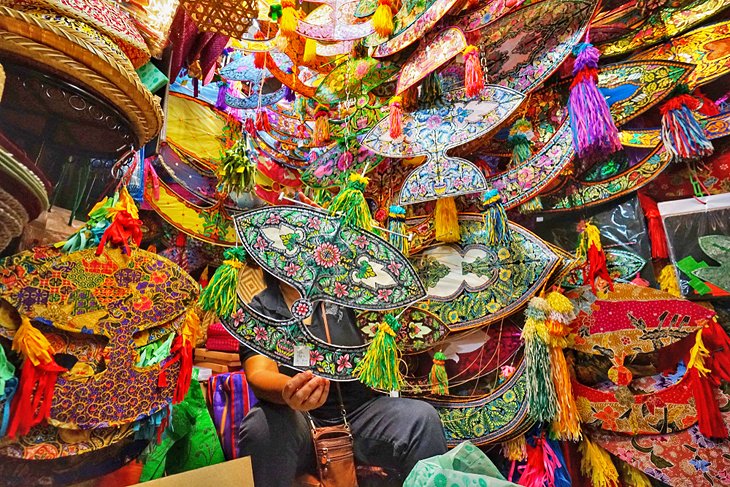 Colorful Malaysian kites for sale at the Central Market