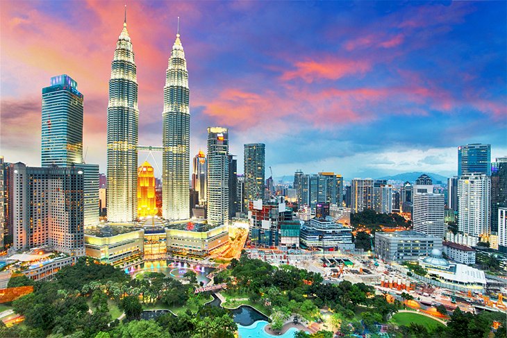 Petronas Twin Towers at sunset