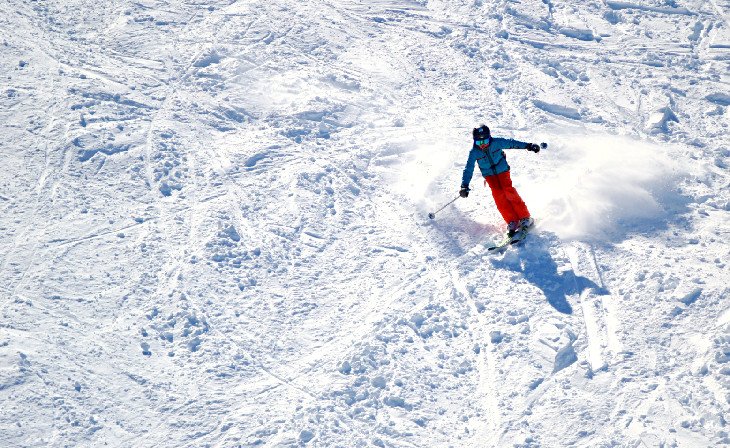 Young skier on the slopes