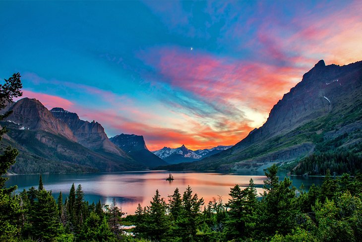 St. Mary Lake at sunset